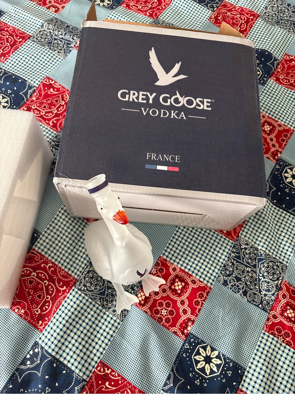 Grey Goose White Ceramic Goose Vase - White